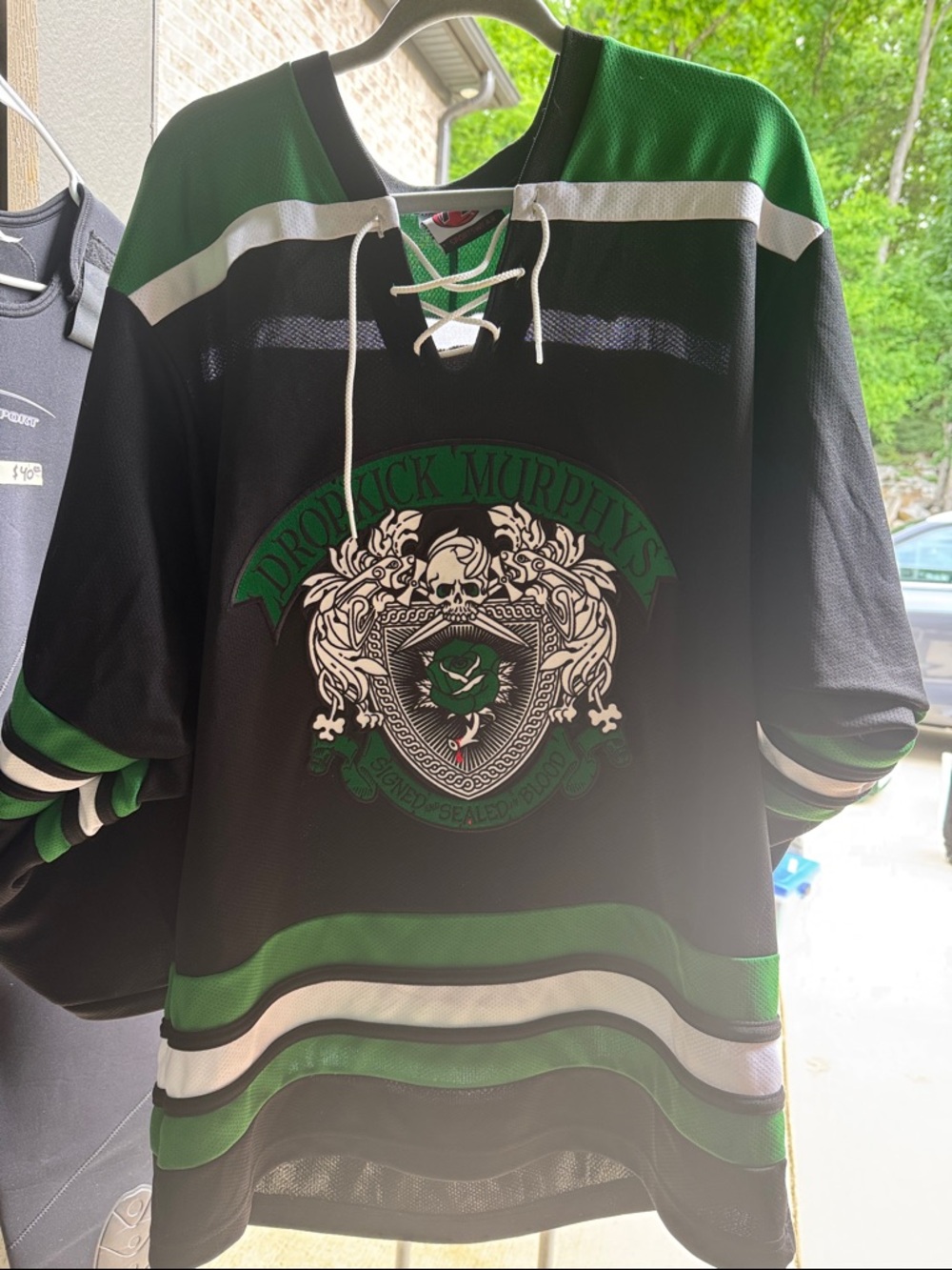 KI Sportswear Black Hockey Jersey with Green & White Accents, medium